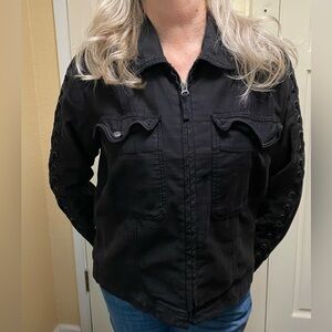 ❄️WINTER SALE❄️ Free People Black Faye Denim Jacket